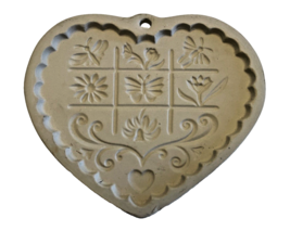 Cookie Mold Pampered Chef “Gardens Of The Heart” Stoneware 1996 Made In USA - $9.37