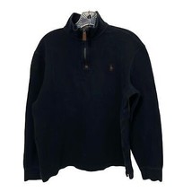 Ralph Lauren Polo Black Knit 1/4 Zip Pullover Sweater Top Mens Medium Br... - $25.00