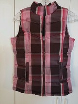 Old Navy Girls Plaid Puffy Zip Winter VEST-XXL-WORN ONCE-FLEECE LINED-WARM/COMFY - £7.18 GBP