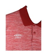 Umbro Red Polo Shirt Mens Medium Heather Rugby Soccer Collared Coach Top - $26.79 CAD