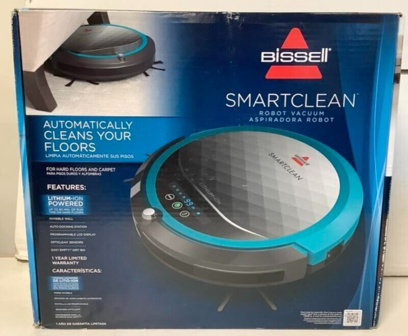 NEW Bissell 1605 SmartClean Automatic Robot Vacuum Cleaner Titanium Disco Teal - $225.67