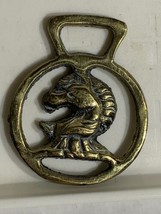Vintage Mini Horse Brass Medallion Of a Horse Head Rustic Cottagecore Boho - $15.04