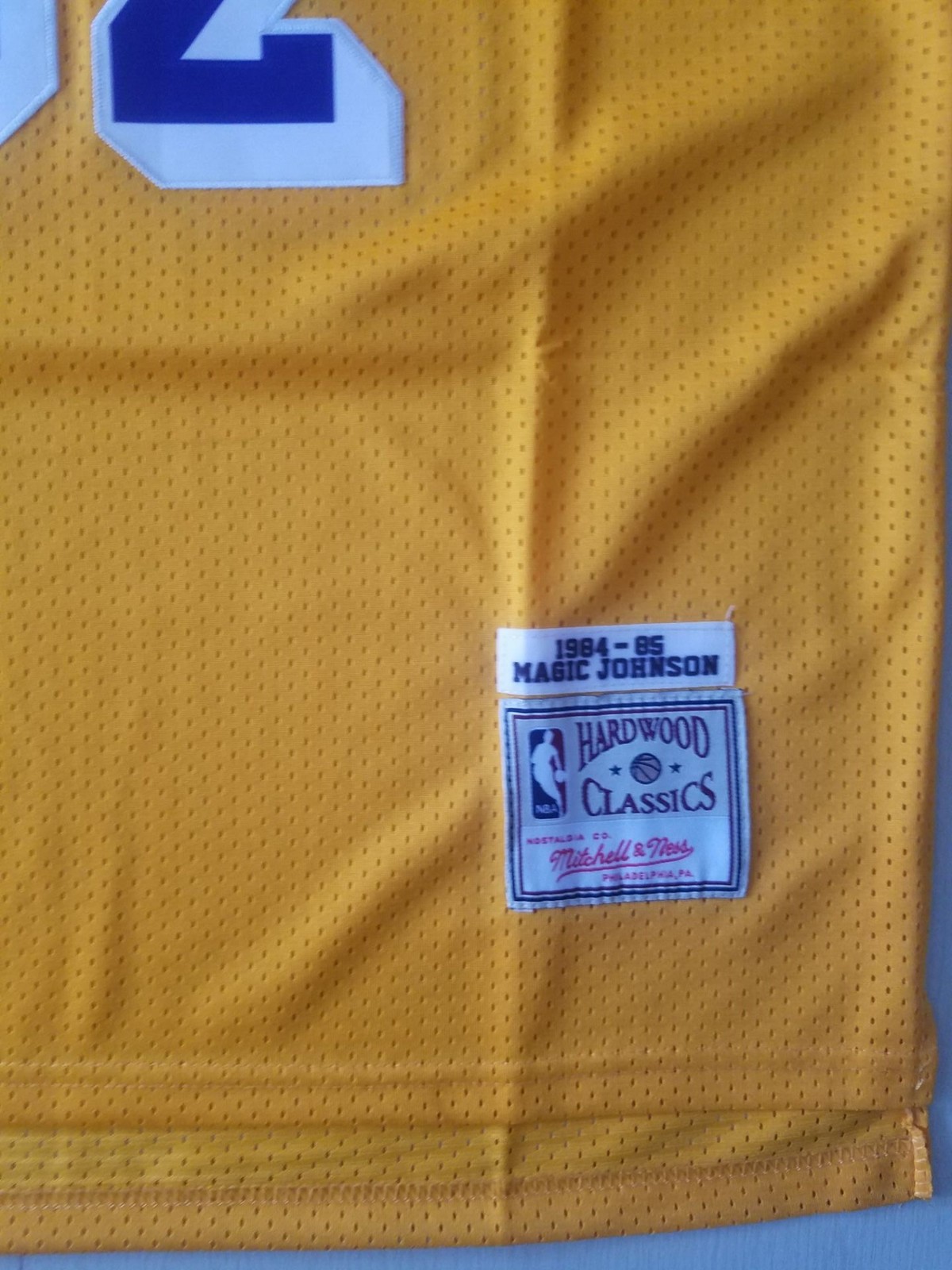Men's Magic Johnson #32 Jersey Lakers 1984/85 Throwback Gold Uniform Item image 5