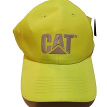 Cat Men&#39;s Hi Vis Trademark Adjustable Cap Hat Yellow one Size - £11.91 GBP