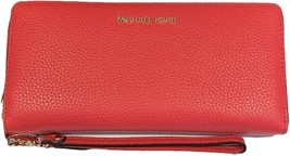 NWB Michael Kors Continental Wallet Coral Orange Leather 35T7GTVE7L Dust Bag FS - £84.47 GBP