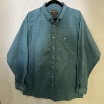 ARIAT Mens Caidan XLT Long Sleeve Button Up Print Teal Stretch Shirt - £24.44 GBP