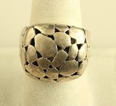 Vintage Sterling Silver THA MO 925 Unique Cobblestone Ring - £35.52 GBP