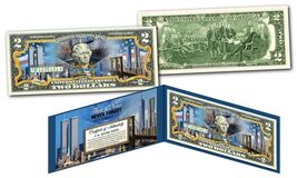 WORLD TRADE CENTER * Then &amp; Now *  9/11 WTC $2 Bill NEVER FORGET - $15.95