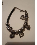 Heart Regalia Charm Bracelet Silver Tone Vintage - £19.27 GBP