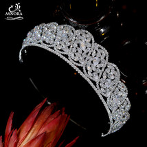 European Style Wedding Vintage Cubic Zirconia Royal Headdress Crowns, Crystal Pr - £91.38 GBP