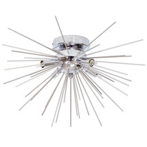 Dainolite VEG-184FH-SV-PC 4 Light Flush Mount, Silver &amp; Polished Chrome - £165.85 GBP