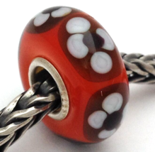 Authentic Trollbeads Ooak Universal Unique 140 Murano Glass Bead Charm Fits All - $33.24