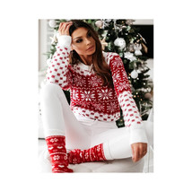 Red &amp; White Christmas Sweater   For Women Knitted Full Sleeve Bright &amp; Beautiful - £21.82 GBP