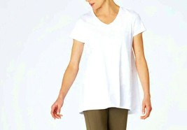 J Jill Pure Jill Top XL White Pima V-Neck Tunic Tee NEW Relaxed May Fit 1X - $44.00