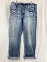 BKE Jake Straight Leg Men&#39;s Blue Denim Jeans Size 34x30 Whiskered Faded - £29.81 GBP