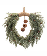 Glittered Pine with Sleigh Bell Wreath 22&quot;D - $97.39 CAD