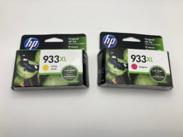 Lot of 2 -HP 933XL Yellow 02/22 and Magenta 11/23 Ink Cartridges - $10.50