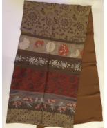 MAX MARA Rectangular Long Scarf Shawl Brown Earth Tones 17&quot; x 66&quot; - $64.82 CAD