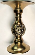 Solid brass cut out candle holder 6.5&quot; Decorative Fits 4.5in diameter candle - £19.97 GBP