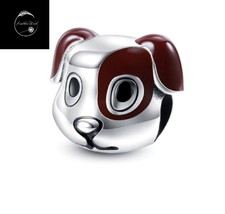 Genuine Sterling Silver I Love My Dog Puppy Animal Family Love Pet Bead Charm - £16.93 GBP