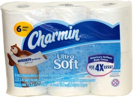 Charmin Ultra Soft Wide Bathroom Tissue - 6 Jumbo Rolls 221 Sheets - £35.96 GBP