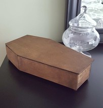 Walnut-Stained Gothic Coffin Storage Box for Jewelry or Makeup  - $35.00