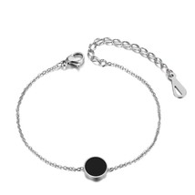 Lokaer Trendy Black Acrylic Stainless Steel Choker Necklaces Charm Bracelets Stu - £17.41 GBP