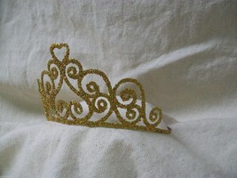 Fancy Gold Glitter Metal Tiara Scroll Hearts Swirls Queen Princess Cupid Venus - £10.18 GBP
