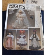 McCalls Crafts Pattern 5907 Victorian Treasure Doll Clothes Wedding Dres... - £5.72 GBP