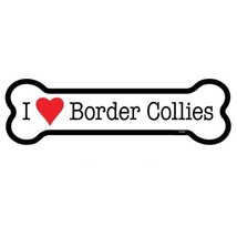 I Heart (Love) Border Collies Dog Bone Car Fridge Magnet  2&quot;x7&quot; USA Wate... - $4.99