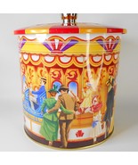 Vintage Colorful Carousel Theme Round Tin With Lid Fox&#39;s Biscuits Made I... - $19.77