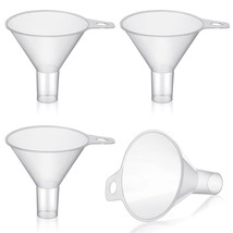 Ene 4 Packs Mini Clear Plastic Funnels 2.56 Inch Small Lab Bottle Funnel... - £14.85 GBP