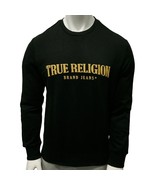 NWT TRUE RELIGION MSRP $74.99 MEN&#39;S BLACK CREW NECK LONG SLEEVE SWEATSHIRT - $34.96