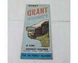 Vintage Visit Grant County Scenic Southwest Wisconsin Map Brochure - £7.73 GBP