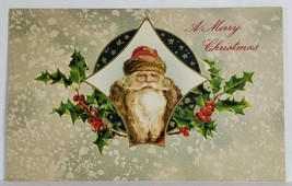 Father Christmas Greetings Beautiful Faced Santa Claus Postcard T1 - £5.55 GBP