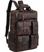 Mens Handcrafted Real Leather Vintage Laptop Backpack Shoulder Travel Ba... - £350.15 GBP