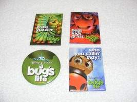 New 1998 Disney Pixar Movie Promo &quot;A Bugs Life&quot; Pin Back Button Badges Lot Of 4 - £19.42 GBP