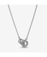 S925 Silver Signature Intertwined Pavé Pendant Necklace,Fit For Wedding ... - $28.70 CAD