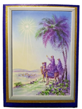 Religious Christmas Greeting Card Holy Star Greetings The Three Wise Men... - $8.90
