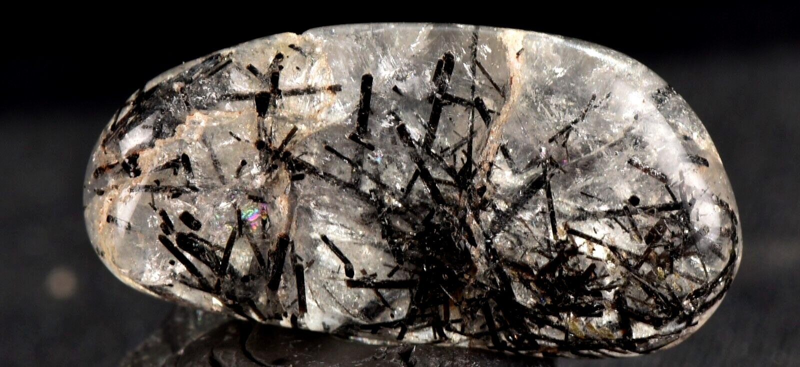 Primary image for Mystirious Black rutile pocket stone   deflacts nagativity cleans aura,#6298