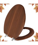 Angol Shiold&#39;S Elongated Walnut Wooden Toilet Seat Is Made Of Molded Woo... - $54.97