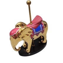 Franklin Mint Red-Blue Carousel Elephant 24K Gold Majestic Menagerie Fig... - $24.95