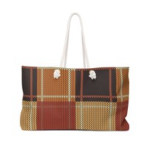 Tote Bags, Brown Checker Style Weekender Tote Bag - £39.04 GBP