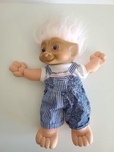 VTG 90s Ace Treasure Troll WishStone Belly Button 12&quot; Doll Pink Eyes Red Jewel - £10.35 GBP