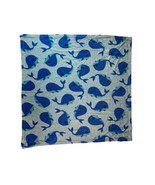 baby Blanket Boy Blue Fleece Whales 30x29 Soft Crib Ocean - £13.22 GBP