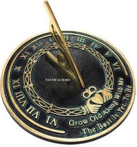 Garden Sundial Grow Old with Me -The Best is Yet, to be (Brass Finish), ... - £78.95 GBP