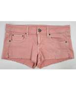 American Eagle Outfitters Shorts Cut Off Denim Pink Distressed Jean Stre... - £11.12 GBP