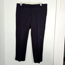 Ann Taylor Classic Cotton Sateen Ankle Dress Pants Size 14 Navy Blue Str... - £14.46 GBP