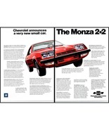 1975 Chevy Monza 2+2 2 Page Vintage Print Ad Front Grill Man Cave Wall A... - £8.30 GBP