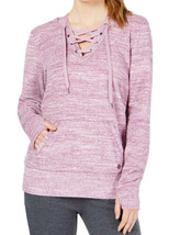 allbrand365 designer Womens Activewear Space Dyed Lace Up Hoodie 1X - £33.87 GBP